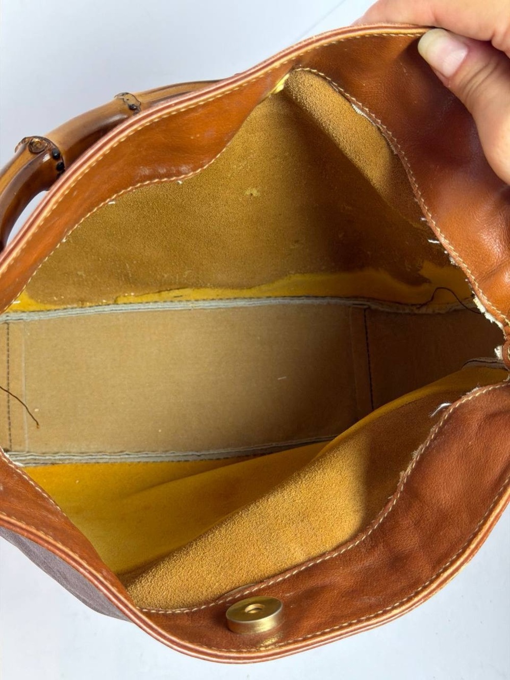 Gucci Bamboo Brown Leather Hobo Shoulder Bag READ - Picture 11 of 13